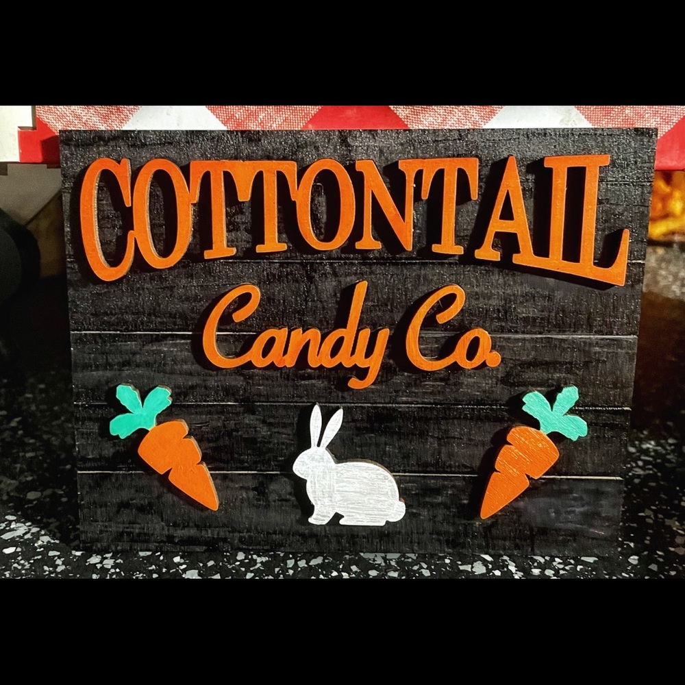Cottontail Candy Co Tiered Tray Sign
